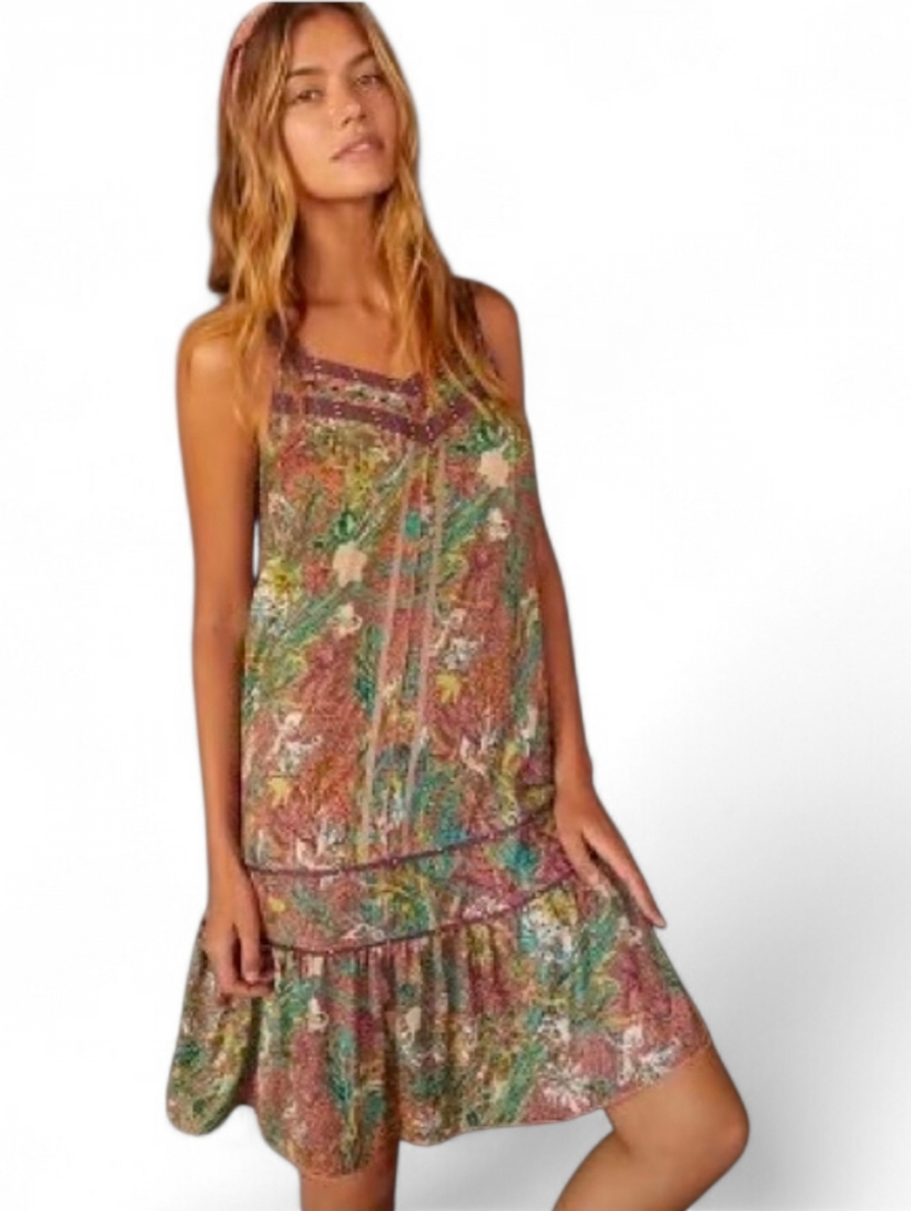 TINY X ANTHROPOLOGIE Tropical Printed Shift Dress - Small